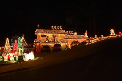 Home with Christmas Lights