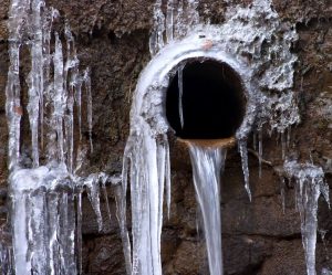 Pipes with ice covering them