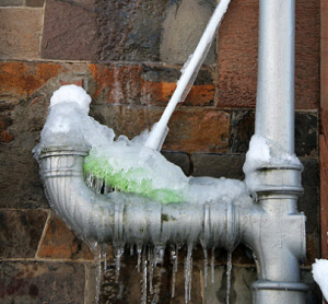 Pipes with ice covering them