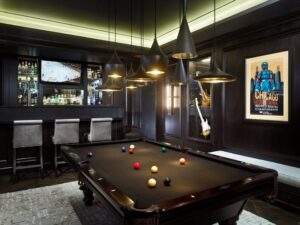 Pool table in a man cave